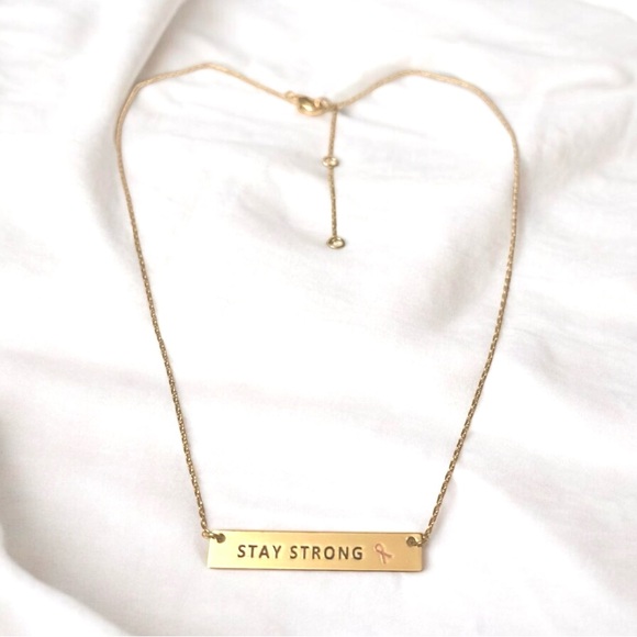 Breast Cancer Awareness Gold Dipped Necklace - Picture 5 of 5